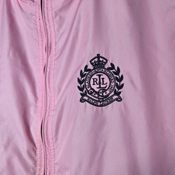 Ralph Lauren Women Reversible Pink Black Full Zip Vest Plus Size 2X Crest Preppy - Picture 5 of 10